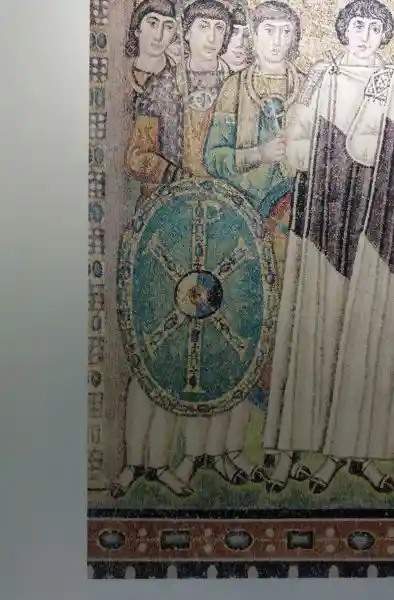 Chi-Rho on a shield on a painting
